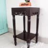 Alishan Console Table Half Moon with Marble Top and Wood Base, Vintage Hall Table D Shaped Marble Console Table