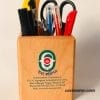 Wooden Desk Organizer – Pen Holder, Card Holder and Clock
