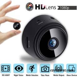A9 Mini Camera 128G HD 1080P 150-Degree Viewing Angle Wireless WiFi IP Network Monitor Security Night Version Cam,Black