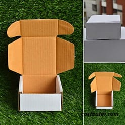 Brown Kraft Shallow Square Gift Box Paper Bravura White Corrugated Boxes