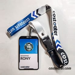 Business Employee Identity Set: ID Card, Lanyard Printed Ribbon, Aluminum Cover
