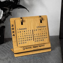 Costeater Minimal Space-Saving Wooden Calendar: Streamline Your Desk