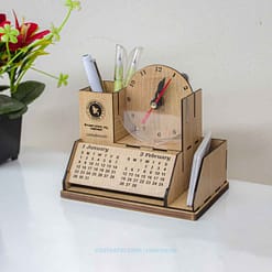 Costeater Executive Desk Set: Desk Calendar, Pen Holder, Desk Clock, and Card Holder – Premium Craftsmanship