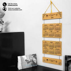 Costeater Wooden Wall Calendar: Minimalist Charm Crafted in 2mm Board!