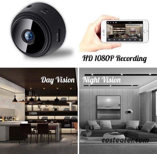 A9 Mini Camera 128G HD 1080P 150-Degree Viewing Angle Wireless WiFi IP Network Monitor Security Night Version Cam,Black