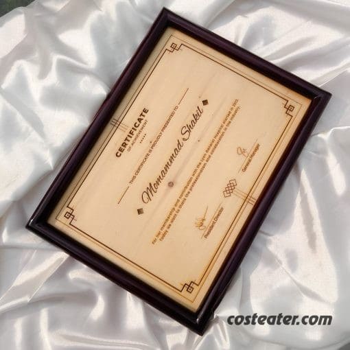 Wooden Certificate Printed Award