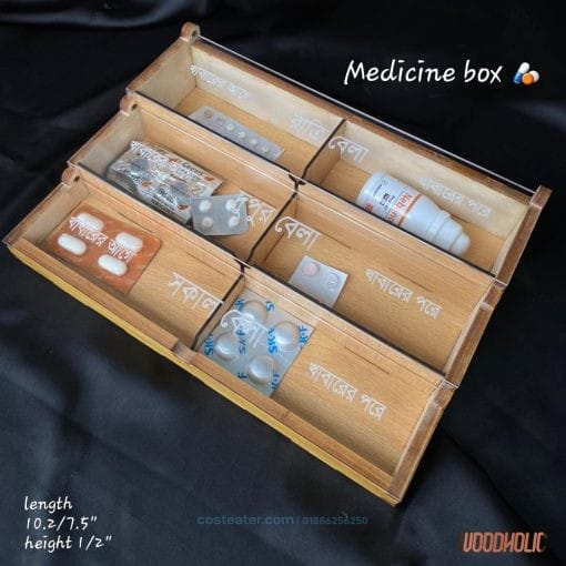 Aycralic & Wooden Medicine Box