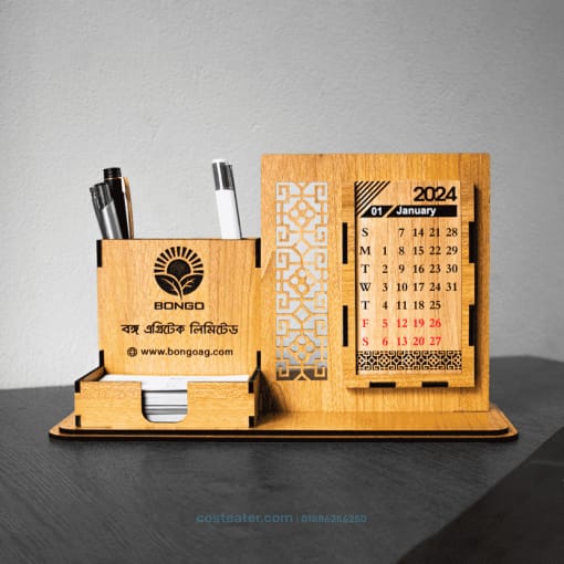 Costeater Deluxe Desk Organizer: Calendar, Pen Holder, Card Holder, and Mobile Stand