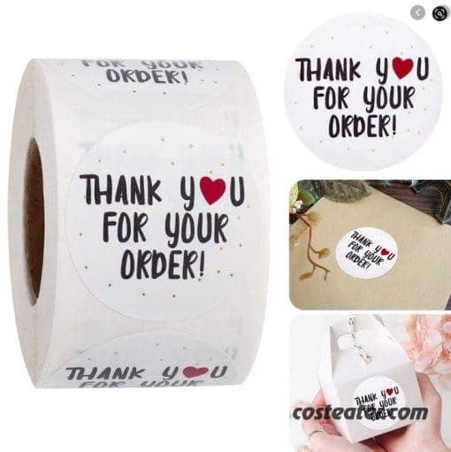 Thank You for Your Order Sticker Heart Thanks for Shopping Small Shop, Thank You Label Sticker