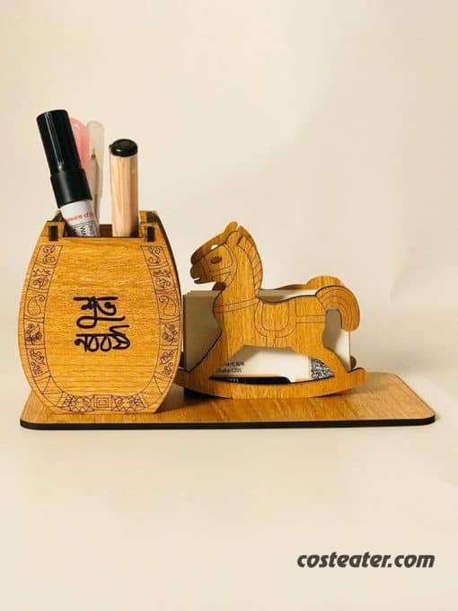 Organise Your Office with a Wooden Pahela Baishakh Desk Organiser